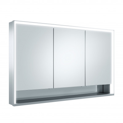 Keuco ROYAL LUMOS Зеркальный шкаф 1200x735x130мм 3-дверный-двустор. зеркало, IP 24 c плавным закр., корпус:  алюминий анодированный