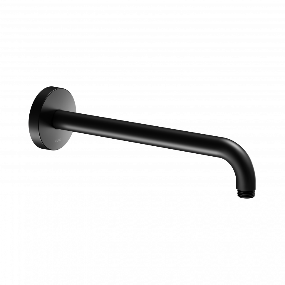 KEUCO ELEGANCE Душевой кронштейн DN 15, из стены, 312 мм, с круглым отражателем, черный матовый