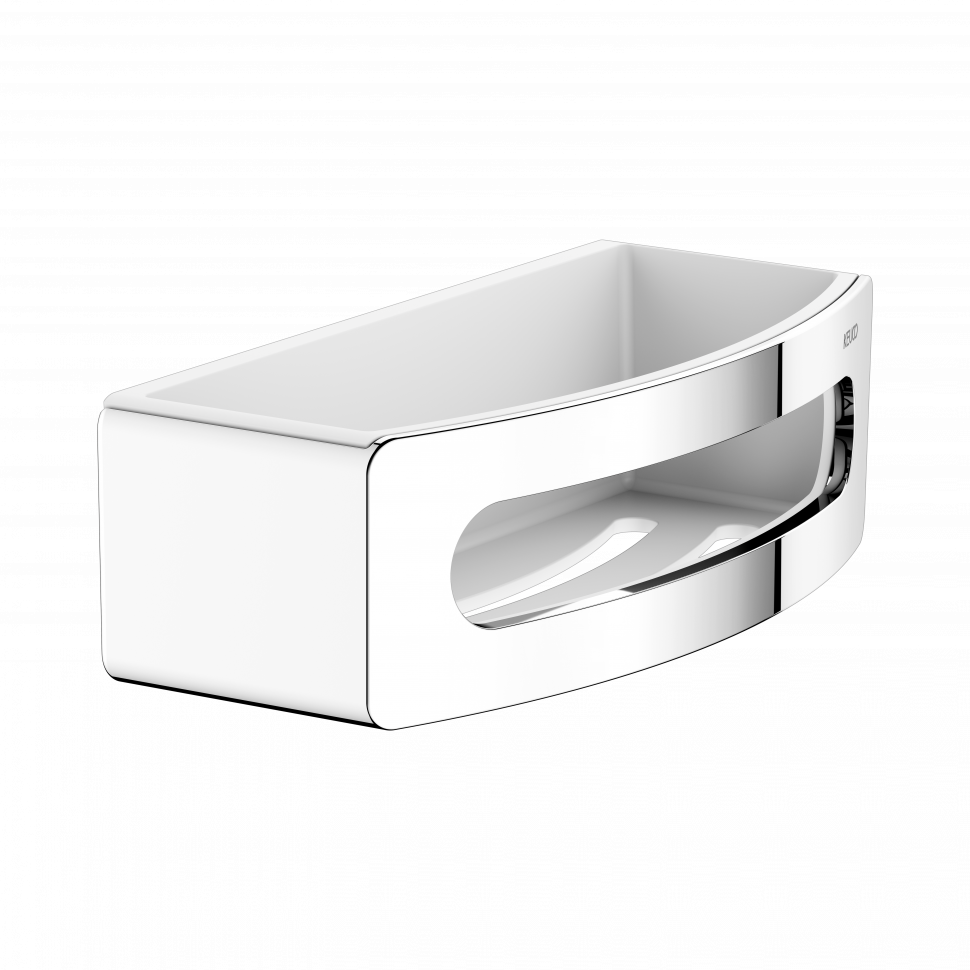 Keuco ELEGANCE Полочка для душа, съемная вставка из пластика (стойкая к мылу, небьющаяся и нечувств. к УФ), скрытый крепеж в к-те цвет: белый/хром