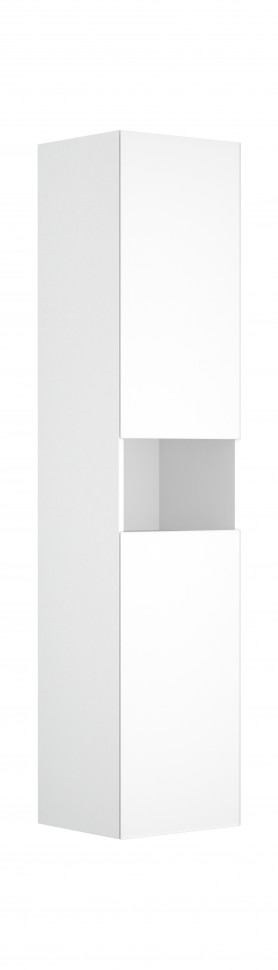 KEUCO STAGELINE Высокий шкаф-пенал, 1 дверца, петли справа, с подсветкой, 400x1800x360 мм, к./ф.: инокс матовый (лак матовый)/инокс матовый (стекло)
